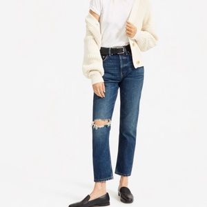 Everlane 90s Cheeky Straight Regular Ripped Knee